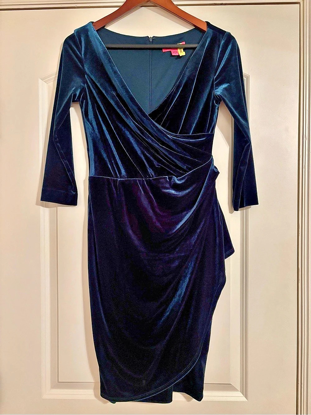 Betsey Johnson Velvet Midi Dress Deep Emerald Size 4 Like New